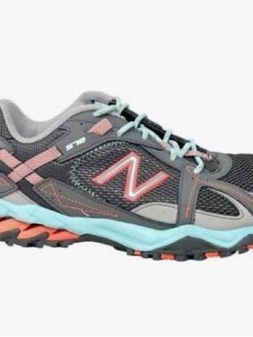 New Balance Women's Gray Coral and Mint Trail Runner Shoe